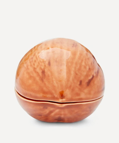 Bordallo Pinheiro Ceramic Hazelnut Box In Brown