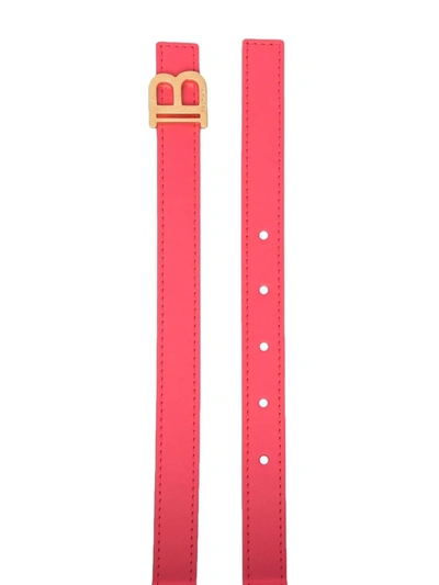 Shop Balmain B Logo-buckle Leather Belt In Pink