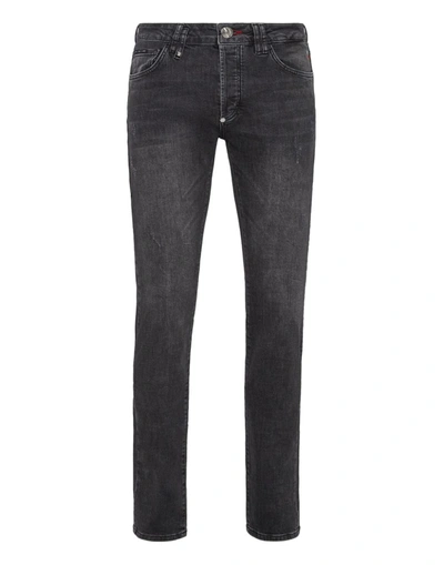 Shop Philipp Plein Mid-rise Straight-leg Jeans In Black