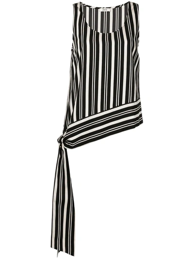 Shop Jason Wu Striped Tie-waist Jumpsuit In Black
