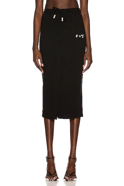Shop Off-white Logo Sweat Skirt In Black & White