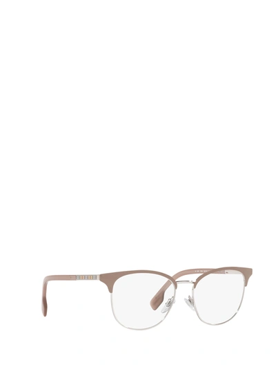 Shop Burberry Eyeglasses In Silver / Brown
