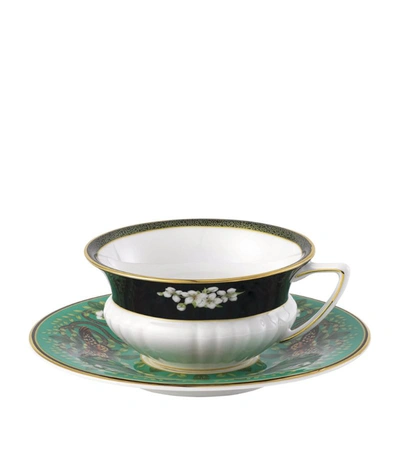 Shop Wedgwood Wonderlust Emerald Forest Teacup And Saucer In Multi