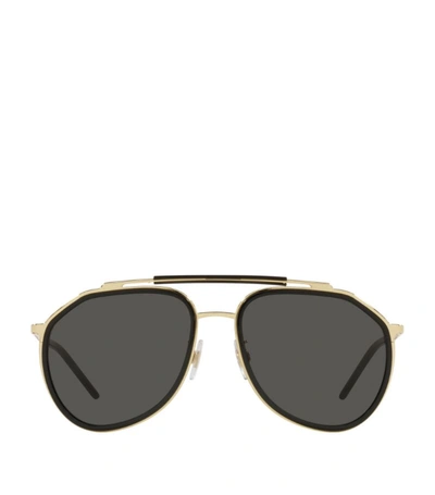 Shop Dolce & Gabbana Pilot Sunglasses In Black