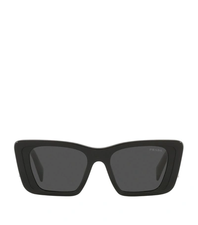 Shop Prada Butterfly Sunglasses In Black