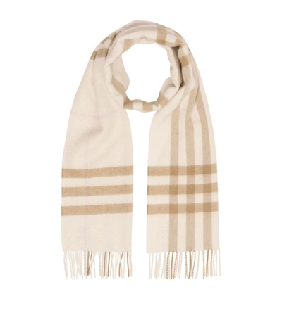 Shop Burberry Cashmere Classic Check Scarf In Brown