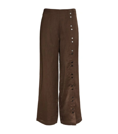 Shop Aeron Crest Tailored Trousers In Brown