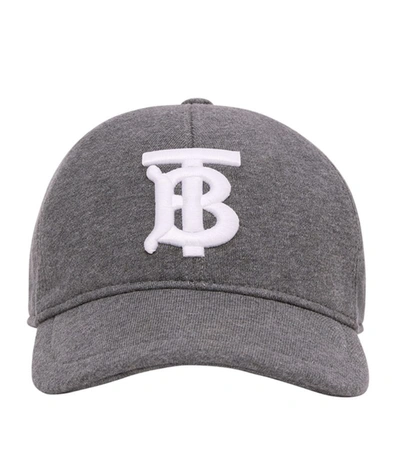 Shop Burberry Tb Monogram Baseball Cap In Grey