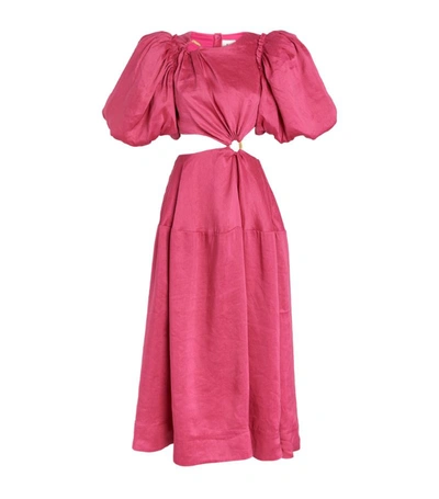 Shop Aje Vanades Midi Dress In Pink
