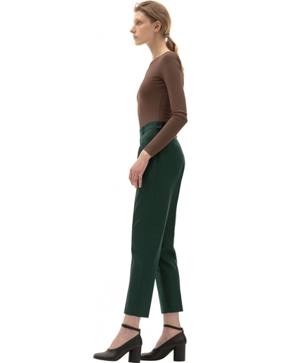 Shop Maison Margiela Green High-waisted Trousers