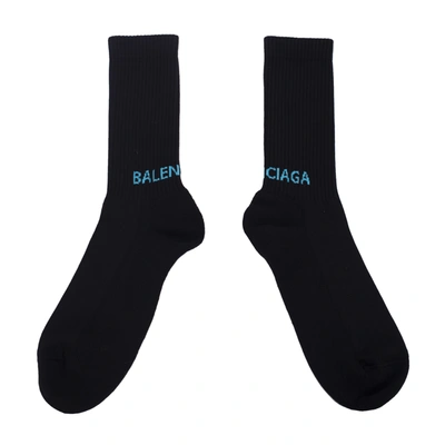 Shop Balenciaga Black Logo Socks