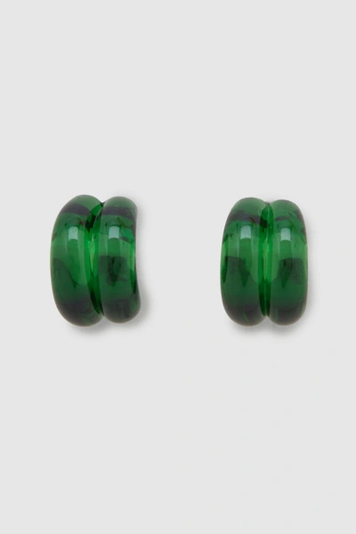 Shop Cos Glass Hoop Earrings In Green