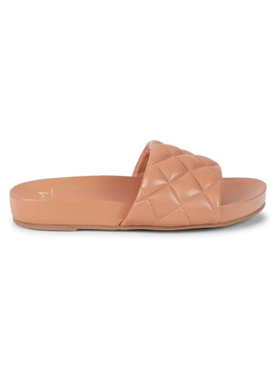 Shop Marc Fisher Ltd Women's Mlimenal Quilted Leather Slides In Tan