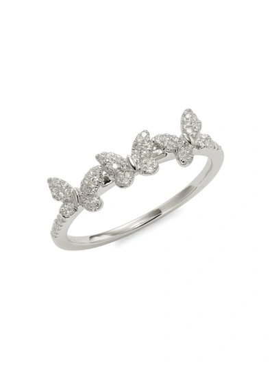 Shop Saks Fifth Avenue Women's 14k White Gold Diamond Butterfly Ring