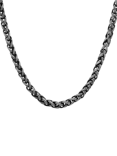 Shop Anthony Jacobs Men's Stainless Steel Wheat Chain Necklace/24" In Neutral