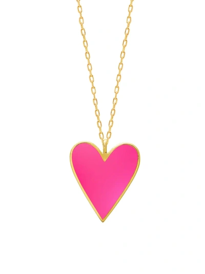 Shop Gabi Rielle Women's Neon 14k Gold Vermeil & Enamel Heart Pendant Necklace