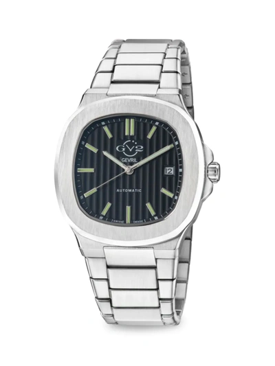 Shop Gv2 Men's Potente 40mm Swiss Automatic Stainless Steel Bracelet Watch In Black