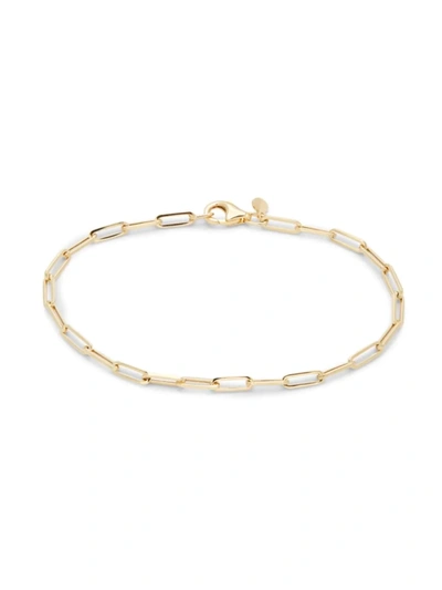 Shop Saks Fifth Avenue Made In Italy Women's 14k Yellow Gold Paper Clip Link Bracelet