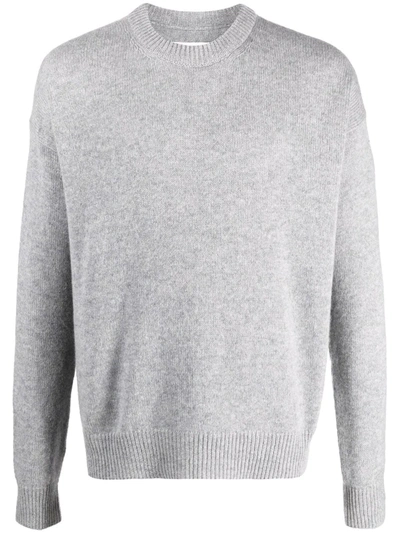 Shop Jil Sander Long Sleeved Knit Jumper In Grey