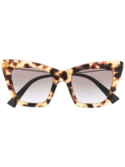 Shop Miu Miu Cat-eye Frame Gradient Sunglasses In Neutrals