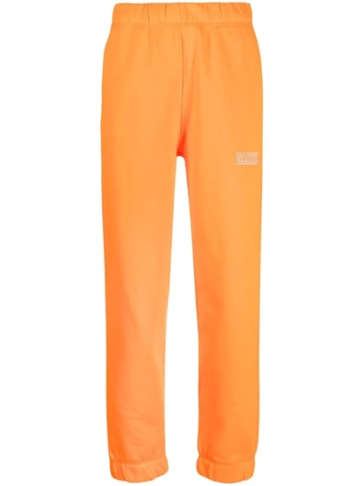 Shop Ganni Logo-embroidered Track Pants In Orange