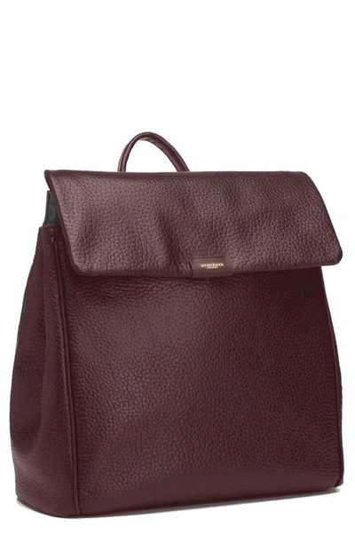 Shop Storksak St. James Leather Convertible Diaper Backpack In Oxblood