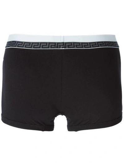 Shop Versace Greca Three-pack Boxers In Black