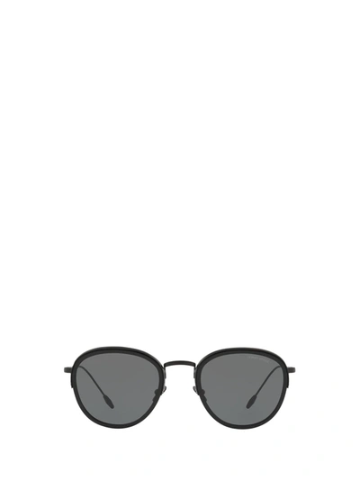 Shop Giorgio Armani Round Frame Sunglasses In Black