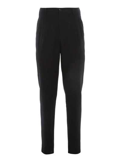 Shop Giorgio Armani Tapered Tailored Pants In Blue