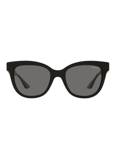 Shop Versace Women's Greca 54mm Cat-eye Sunglasses In Black