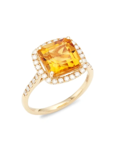 Shop Saks Fifth Avenue Women's 14k Gold, Diamond & Citrine Ring