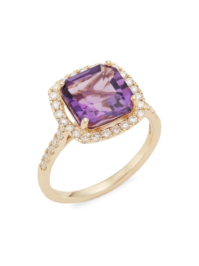 Shop Saks Fifth Avenue Women's 14k Gold, Diamond & Amethyst Ring