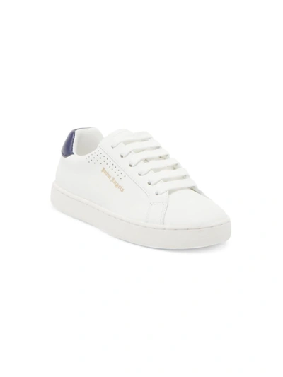 Shop Palm Angels Little Boy's & Boy's Palm 1 Leather Sneakers In White Navy Blue