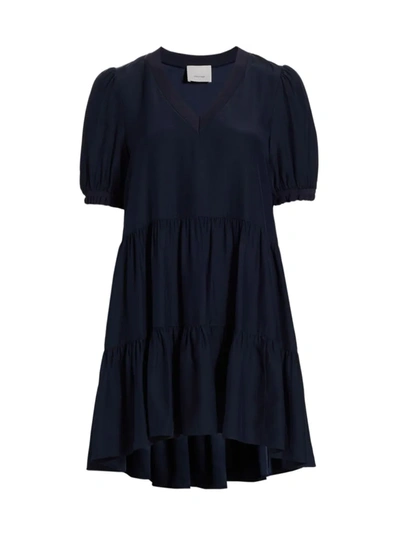 Shop Cinq À Sept Women's Emalina Silk Dress In Navy