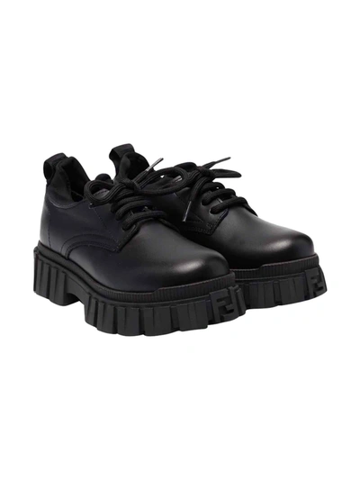 Shop Fendi Unisex Black Shoes In Nero