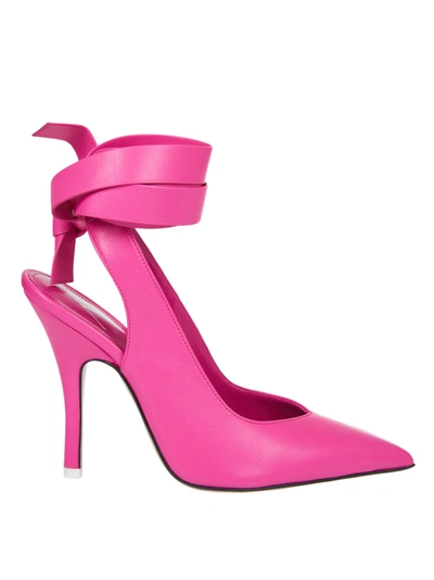 Attico Venus Lambskin Ankle-tie Pumps In Pink