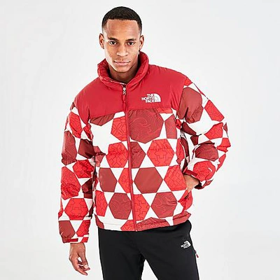 The North Face 1996 Printed Retro Nuptse Jacket In Fiery Red Ic Geo Print |  ModeSens
