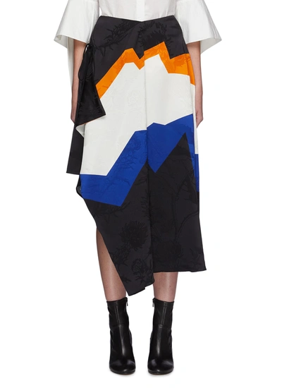 Shop Loewe Asymmetric Jacquard Midi Skirt In Multi-colour