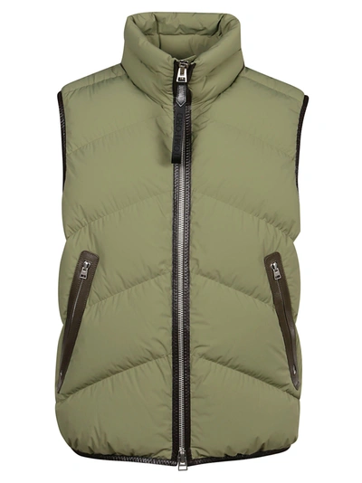 Tom Ford Quilted Zipped Padded Gilet In Green | ModeSens