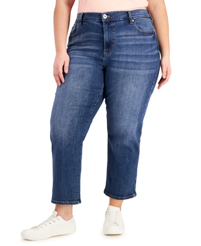 Shop Celebrity Pink Trendy Plus Size Relaxed Straight-leg Jeans In Zadie