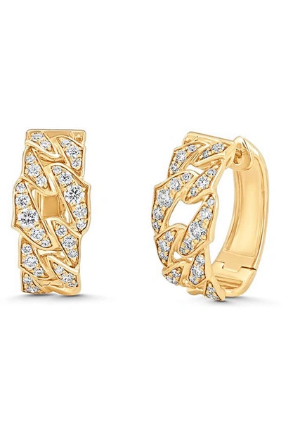 Shop Sara Weinstock Lucia Diamond Hoop Earrings In Yellow Gold
