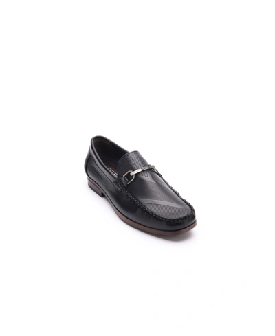 Shop Aston Marc Men's Perforated Buckle Loafers In Black