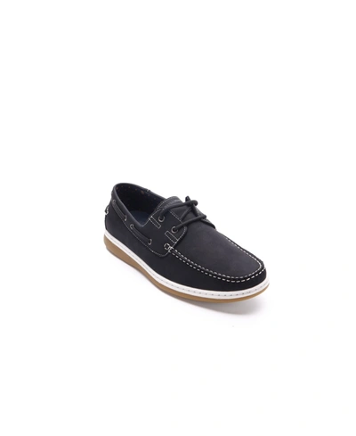 Shop Aston Marc Men's Faux Nubuck Boat Shoes In Black