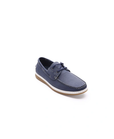 Shop Aston Marc Men's Faux Nubuck Boat Shoes In Navy