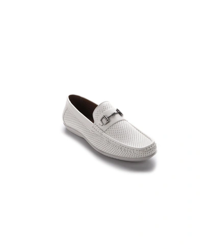 Shop Aston Marc Men's Perforated Classic Driving Shoes In White