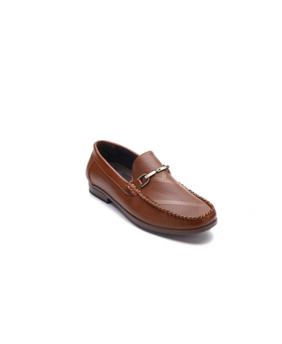 Shop Aston Marc Men's Perforated Buckle Loafers In Tan