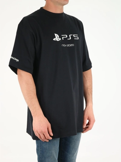 Shop Balenciaga X Playstation™ T-shirt Black In Black/white