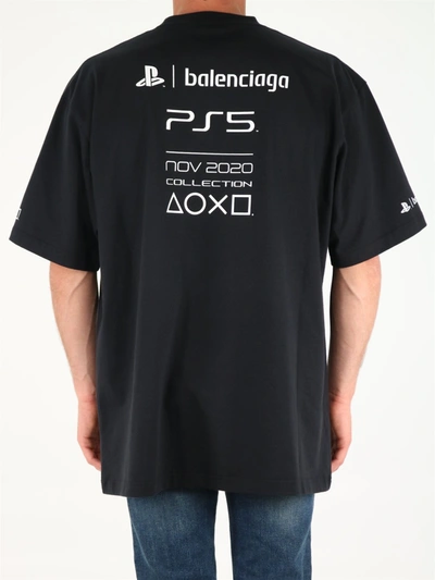 Shop Balenciaga X Playstation™ T-shirt Black In Black/white