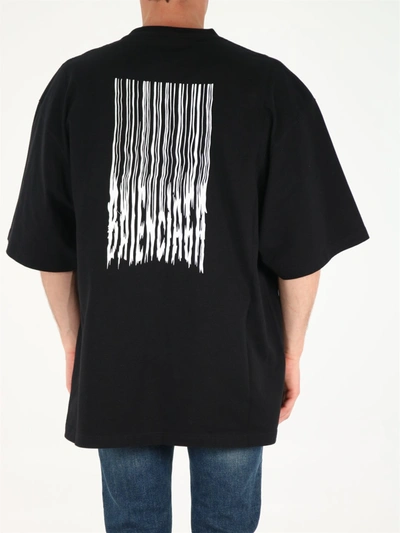 Shop Balenciaga Oversized Black Barcode T-shirt