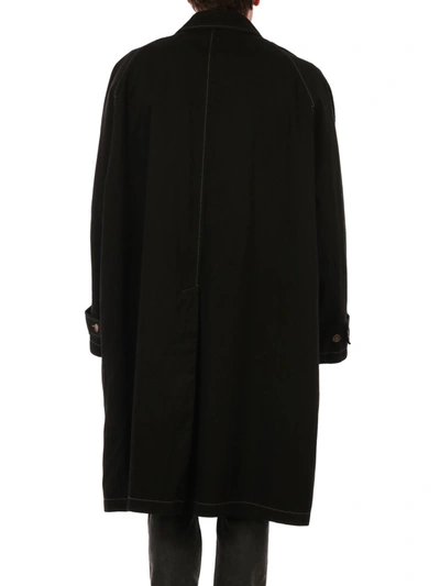 Shop Balenciaga Raglan Trench Coat In Black